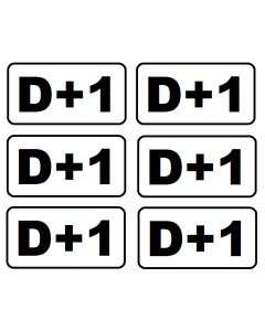Samolepky pro označování zásilek D+1 (30x14 mm/140 ks)
