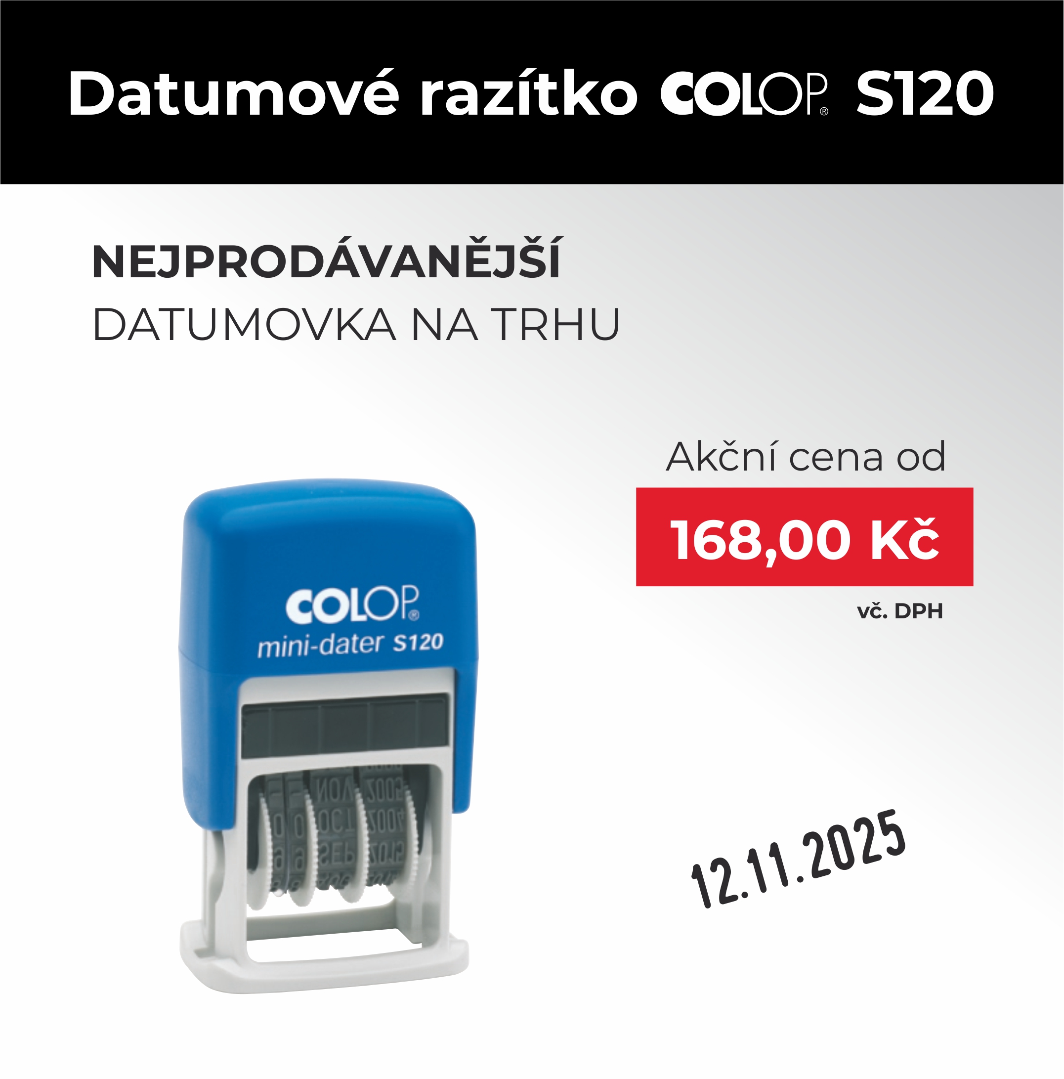 Nejprodávanější datumové razítko colop s120